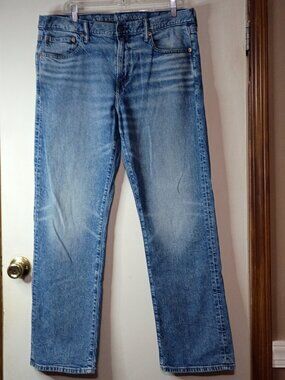 American Eagle Flex Straight Leg Jeans Men's 36x32 Medium Wash Stretch Denim